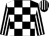 Black & white check, striped sleeves & cap (A Holland)