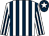 White & dark blue stripes, dark blue cap, white star (Patrick J F Doyle)