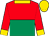 Red & emerald green halved horizontally, gold collar, cuffs & cap (Mrs J Morrissey)
