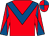 Red, royal blue chevron, diabolo on sleeves, quartered cap (Quadriga Racing)