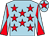 Light blue, red stars, diabolo on sleeves and star on cap (Mr Barry Wright & Mrs Rosemary White)