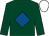 Dark green, royal blue diamond, white cap (Donal Doyle)