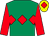 Emerald green, red triple diamond & sleeves, yellow cap, red diamond (Michael G Moakley)