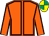 Orange, brown seams, emerald green & yellow quartered cap (James McAuley & James Gough)