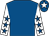 Royal blue, white sleeves, royal blue stars, royal blue cap, white star (Mr W Burn)