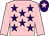 Pink, purple stars, pink sleeves, purple cap, pink star (Miss Juliet E Reed & Mr Michael Truan)