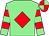 Light green, red diamond, hooped sleeves, quartered cap (Noel G Hynds)