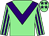 Light green, purple chevron, striped sleeves, light green cap, purple stars (Christopher Donnelly)