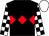 Black, red triple diamond, white and black check sleeves, white cap (Parsonage Racing Partnership)