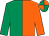 Emerald green and orange (halved), quartered cap (Mr O M C Sherwood)