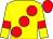 Yellow, large red spots, armlets and cap (Having A Mare Mr Wj Fenn Mr Di Alexand)