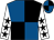Black & royal blue quartered, white sleeves, black stars, black & royal blue quartered cap (J A O'Brien)