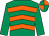 Emerald green & orange chevrons, emerald green sleeves, orange & emerald green quartered cap (Thomas A Keating)