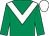 Emerald green, white chevron, white cap (Mrs Martina Griffin)