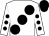 White, large black spots, white sleeves, black spots and cap (Mr Michael Keegan)