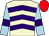 Beige, purple chevrons, light blue sleeves, purple armlets, red cap (Jgs Partnership)