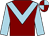 Maroon, light blue chevron and sleeves, quartered cap (Jw McNeill & County Set Three)