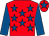 Red, royal blue stars, sleeves and star on cap (Lee,mrs Baxter,bouverie,chisholm,howar)
