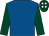 Royal blue, dark green sleeves, dark green cap, white spots (The Petra Partnership)