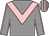 Grey, pink chevron, grey sleeves, pink seams, striped cap (J Lynch Partnership)