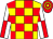 Yellow, red checked, white and red quarted sleeves, red and yellow hooped cap (David Lai Hin Kiu)