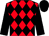 Red and black diamonds, black sleeves and cap (Tynan/maclennan/carthy/shanahan/magnie)