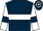 Dark blue, white hoop, white sleeves, dark blue armlets, dark blue hoops on cap (S C Robinson & Mrs C Gilsenan)