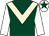 Dark green, beige chevron, white sleeves, white cap, dark green star (Ms S K Baharuddin)
