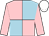 Pink and light blue (quartered), pink sleeves, white cap (Mr E McCay)