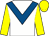 White, royal blue chevron, yellow sleeves and cap (Andrew Kendall-jones I)