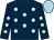 Dark blue, light blue spots, light blue cap (Mr P Appleton & Mrs Anne Elliott)