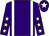Purple, white braces, purple sleeves, white stars, purple cap, white star (Mr Alan Harte)