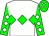 White,green triple diamond,green slvs,white diamonds,green cap,white diamonds (Mrs M A McNeice)