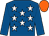 Royal blue, white stars, royal blue sleeves, orange cap (Ms Hannah O'Donoghue)