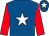 Royal blue, white star, red sleeves, royal blue cap, white star (Christine Plumbly)