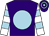 Purple, light blue disc, white and light blue hooped sleeves, purple and light blue hooped cap (H Pridham & D Donoghue)