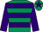 Emerald green, purple hoops, sleeves and star on cap (P Robinson & J Gill)