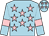 Light blue, pink stars, armlets and stars on cap (Mr Andrew Nicholls)