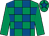 Emerald green and royal blue check, emerald green sleeves, emerald green cap, royal blue star (Mrs M Fairbairn & Mr P Dean)