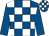 Royal blue and white check, royal blue sleeves (Mr Allen B Pope)