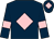 Dark blue, pink diamond, armlets and diamond on cap (Mr W J Odell)