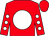 Red, white disc, red sleeves, white spots (Mr Andrew Gough)
