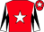 Red, white star, black and white diabolo on sleeves, red cap, white star (The Oxymorons)
