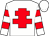 White, red cross of lorraine, hooped sleeves (Mrs Pauline Susan Yardley)
