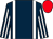 Dark blue, white braces, striped sleeves, red cap (Mr Luke Harvey)