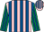 Pink and royal blue stripes, emerald green and royal blue striped sleeves (Mr Martin C Oliver)