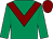 Emerald green, maroon chevron, maroon cap (Team Valor)