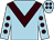 Light blue, brown chevron, brown spots on sleeves, light blue cap, brown spots (Deron Pearson & Mrs Paul Shanahan & Mrs M V Magnier)