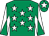 Emerald green, white stars, white sleeves, emerald green diabolo, emerald green cap, white star (The Hobbits 2)