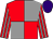 Red and grey (quartered), striped sleeves, purple cap (Mrs H Mullins)